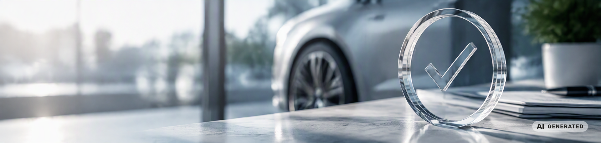 Car in a a car dealership