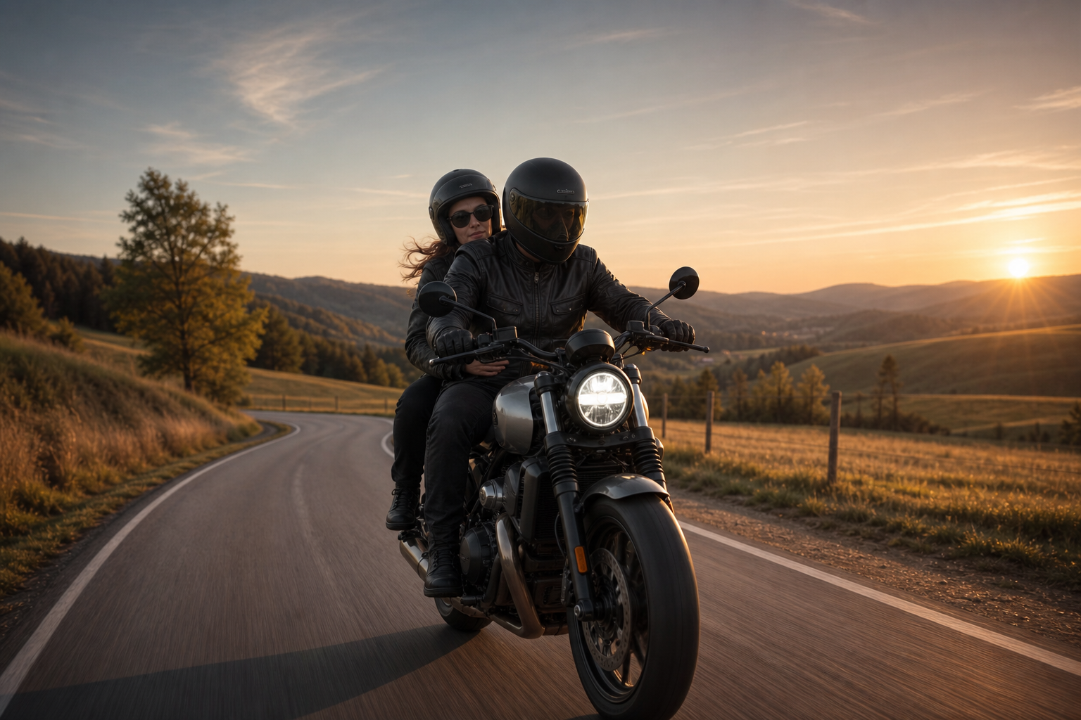 2 motorcyclists riding through the mountains